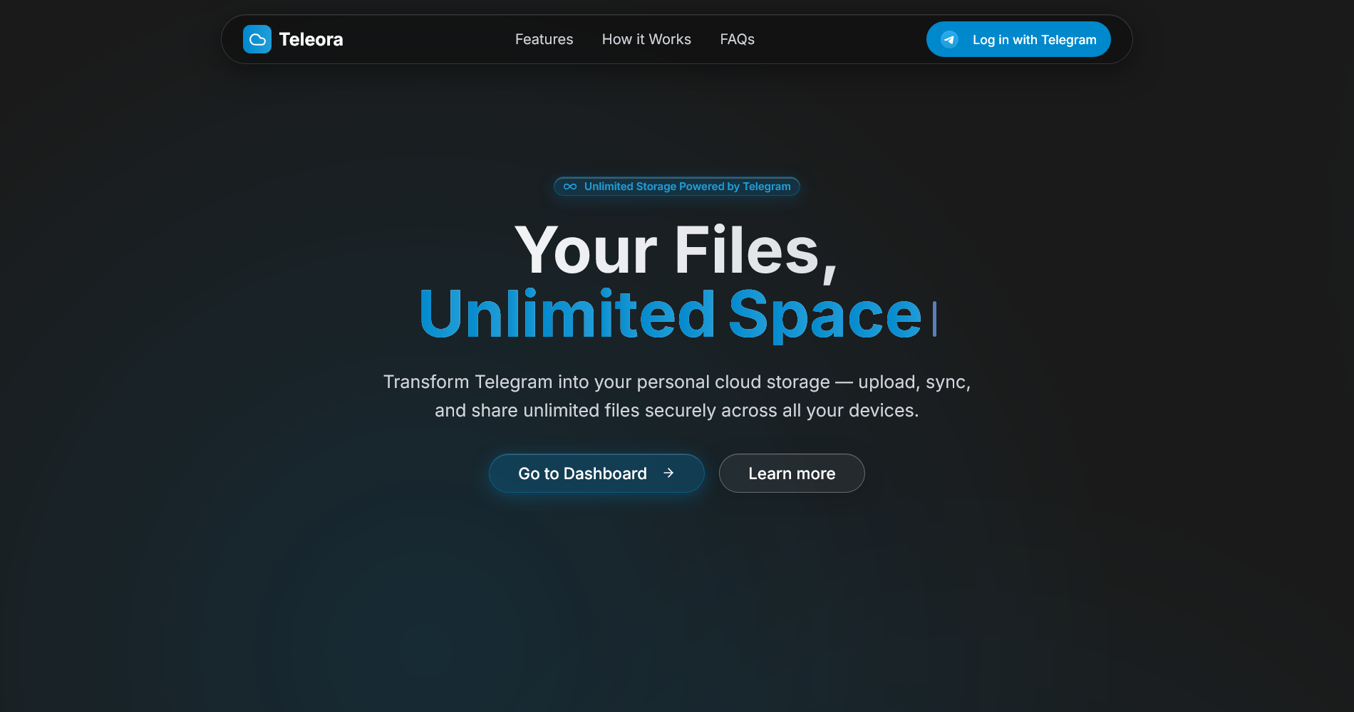 Teleora - Unlimited Cloud Storage